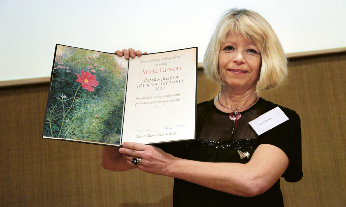 Söderbergska journalistpriset 2009 till Anna Larsson