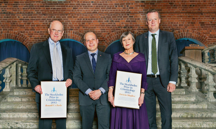 Kriminologerna Ronald V. Clarke och Patricia Mayhew tilldelas Stockholmspriset i kriminologi 2015